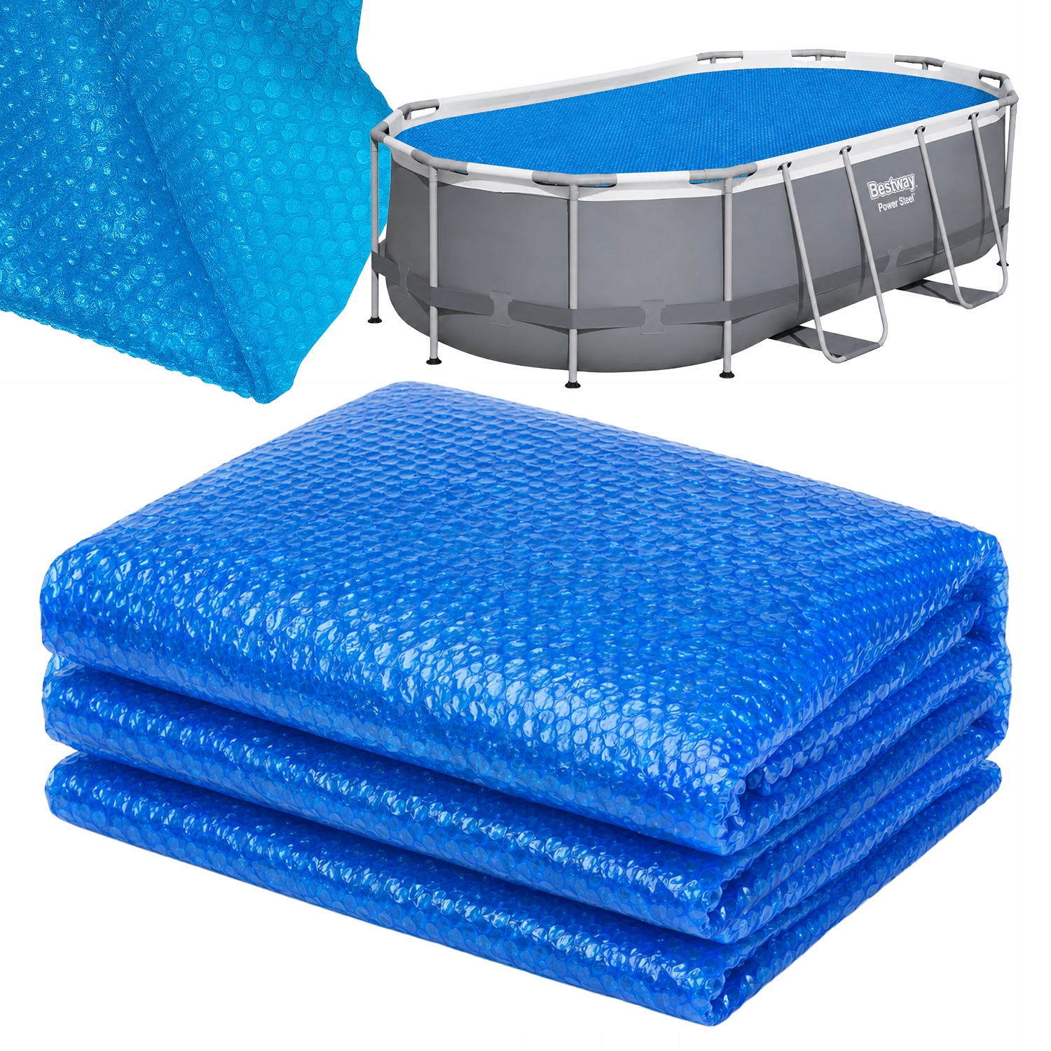 220µ pokrywa mata grzewcza solarna do basenu Power Steel 427x250cm Bestway