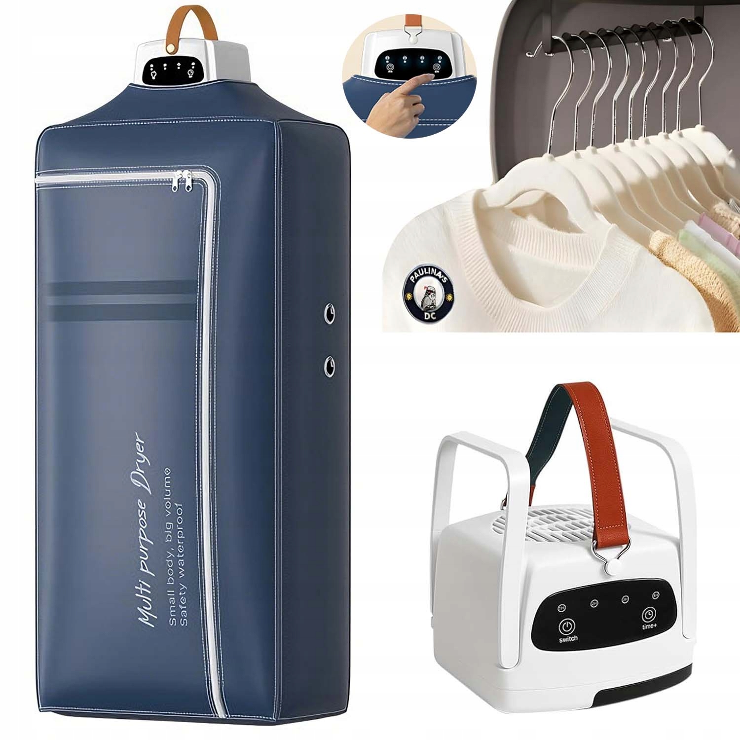 Levně Skládací Sušák 600 W 4 Nastavení Času 360° Úspora Energie Trvalá