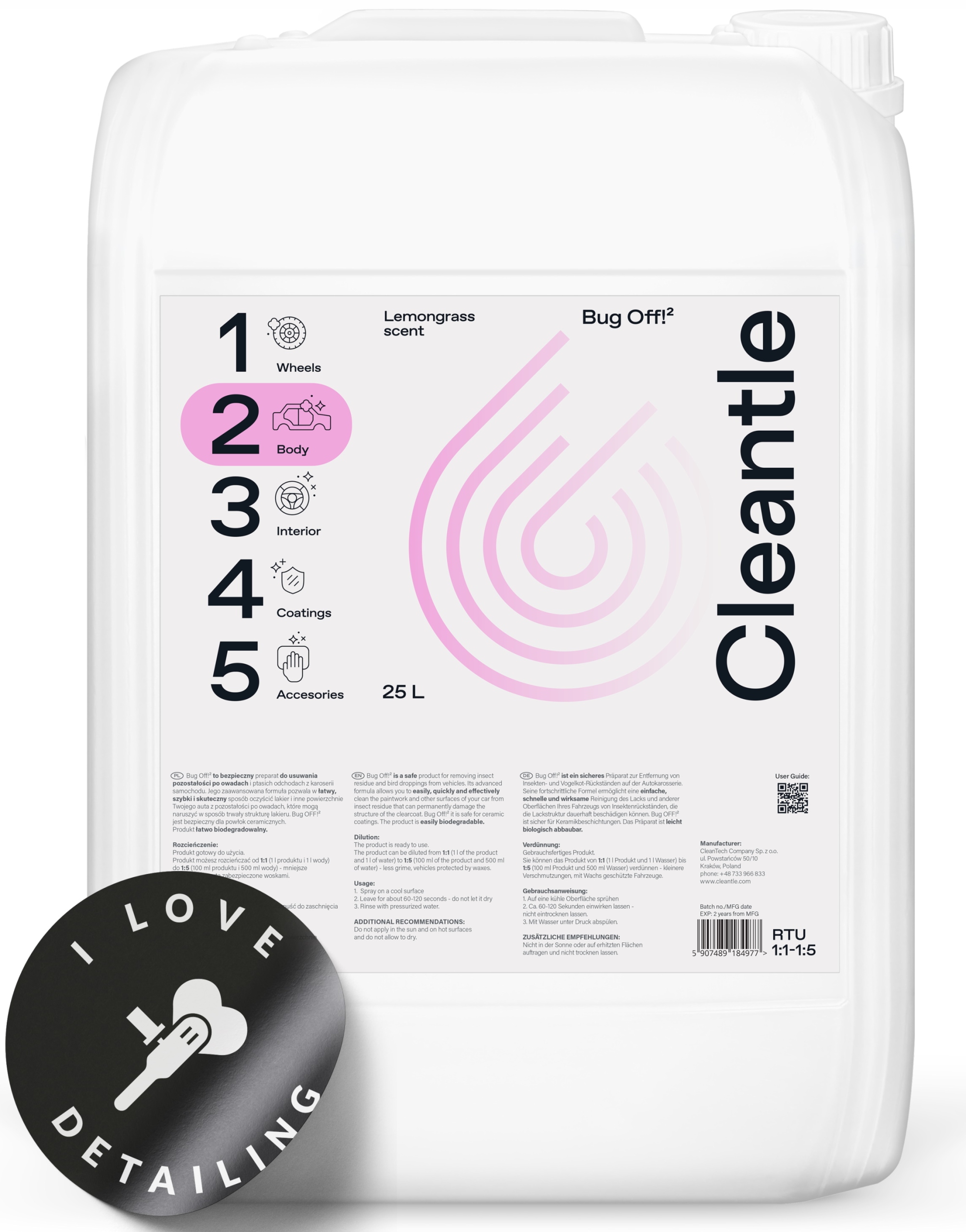 Cleantle Bug Off² Produkt na odstraňovanie hmyzu 25L