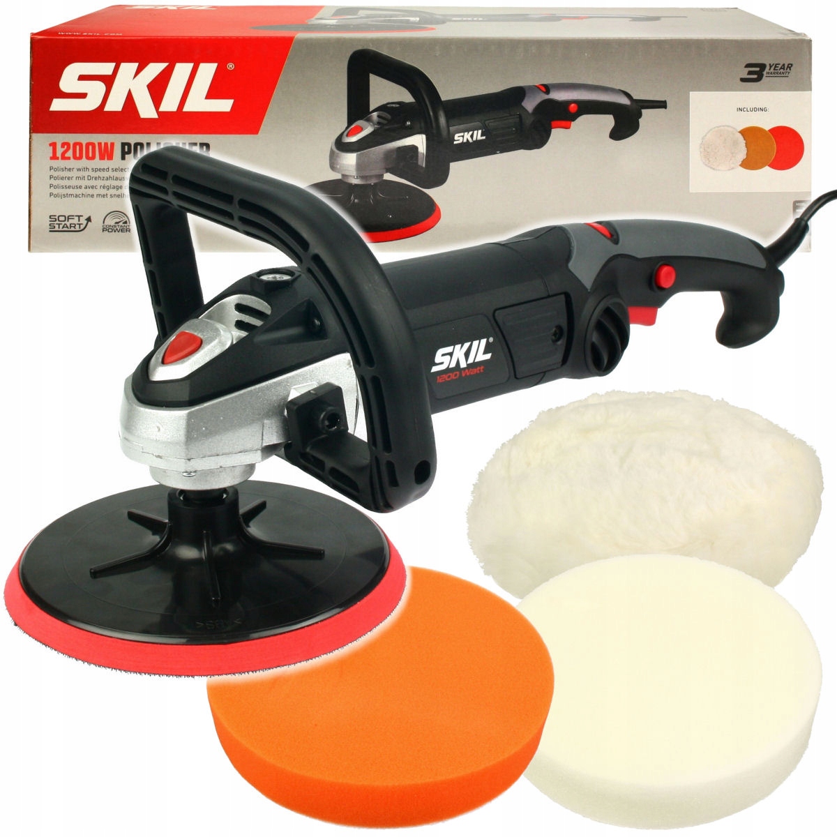 

Polerka 1200W 180mm 1144 Skil 1 Wełna 2 Gąbki