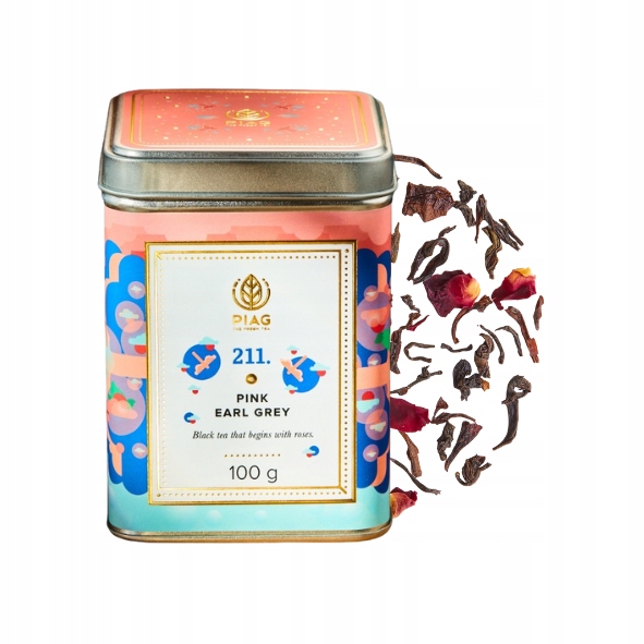 Piag Tea Pink EarlGrey N°211 japońska zielona herbata z prażonym ryżem 100g