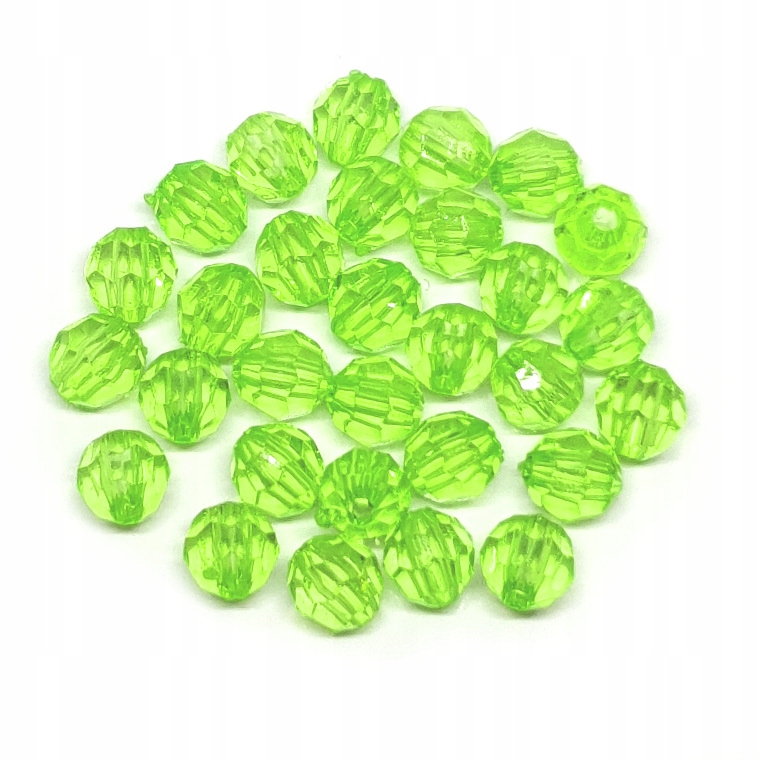 Koraliki Szlifowane Kule Akryl 6mm 200sz Zielone J