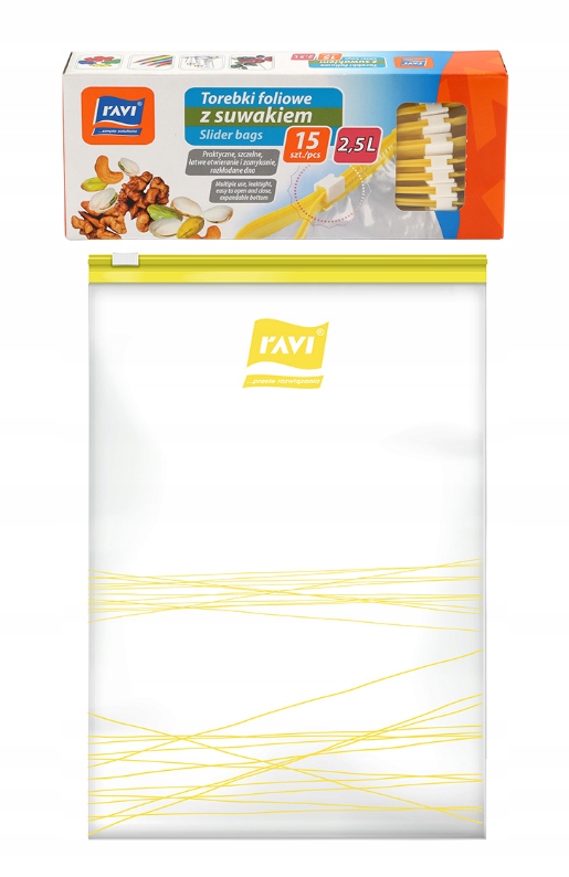 

Torebki Foliowe Z Suwakiem 2,5L, 15szt.