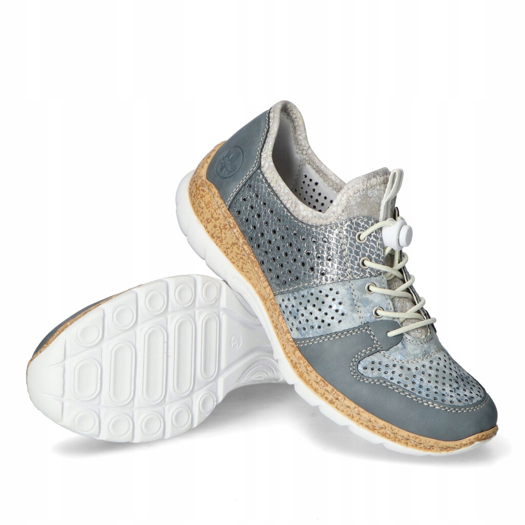 Półbuty Rieker N4255-12 Niebieskie lico 39 Rozmiar 39