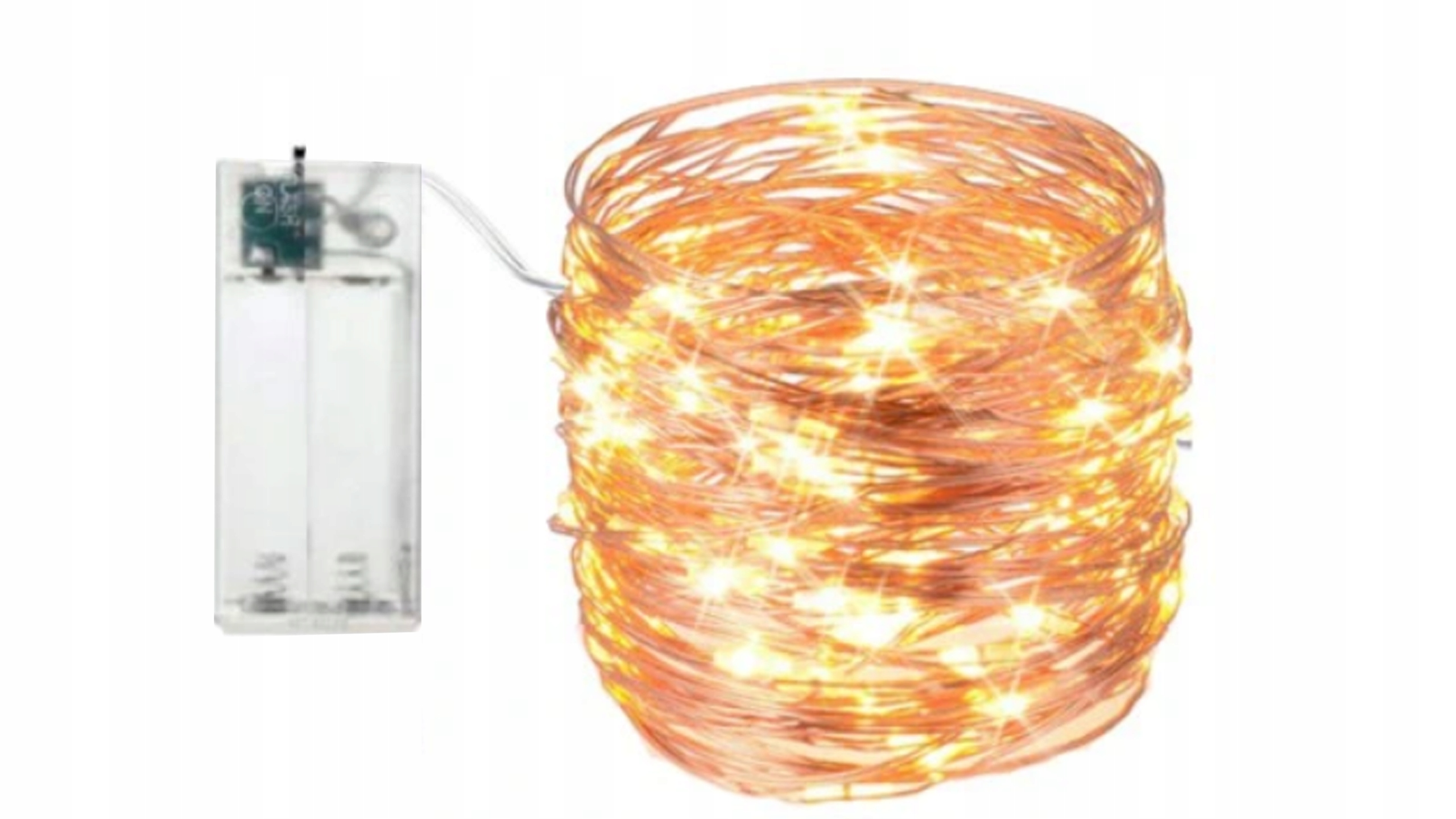 

Lampki Druciki 20LED Mikro Na Baterie Biały Ciepły