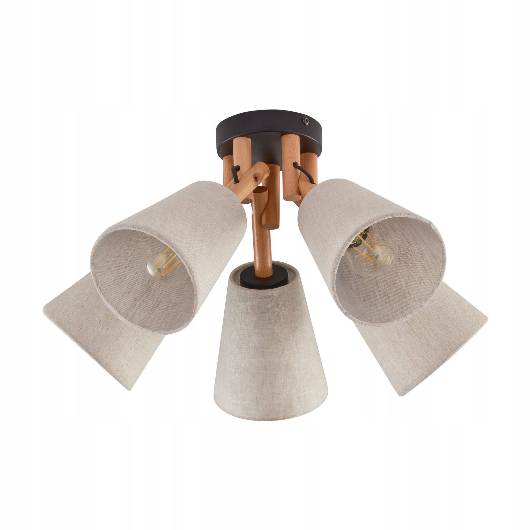 Stropné Svietidlo Vaio 5 šedo-béžové tienidlo Boho