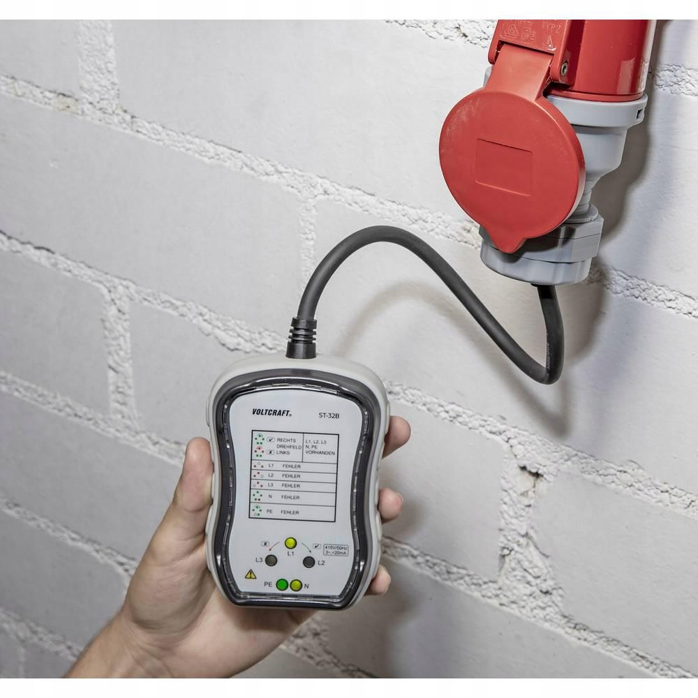 Tester gniazda 3 fazowego Voltcraft ST-32B Rodzaj próbnik