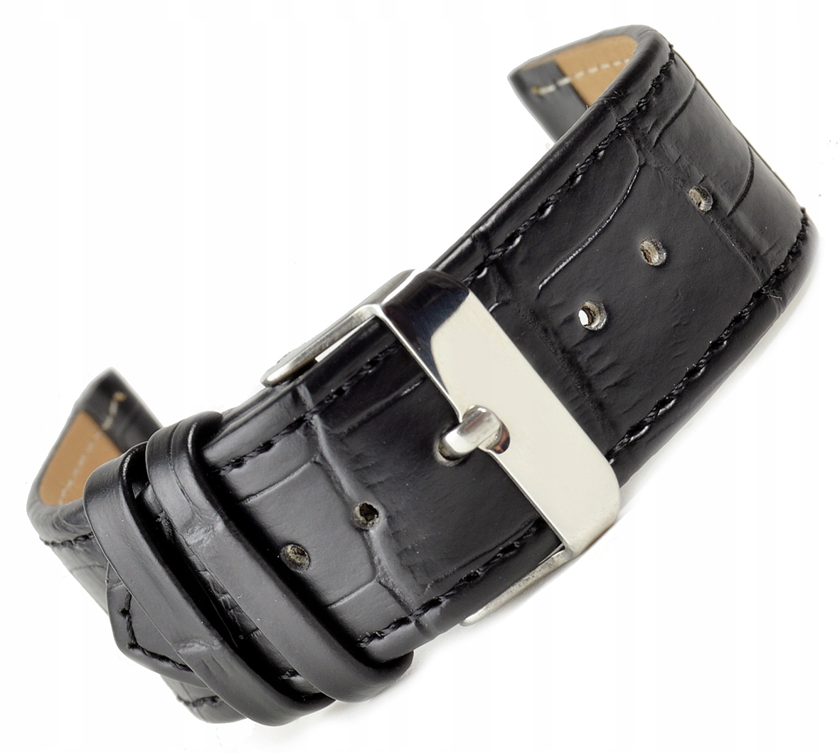 

Pasek Do Zegarka Skórzany Krokodyl 24mm Czarny