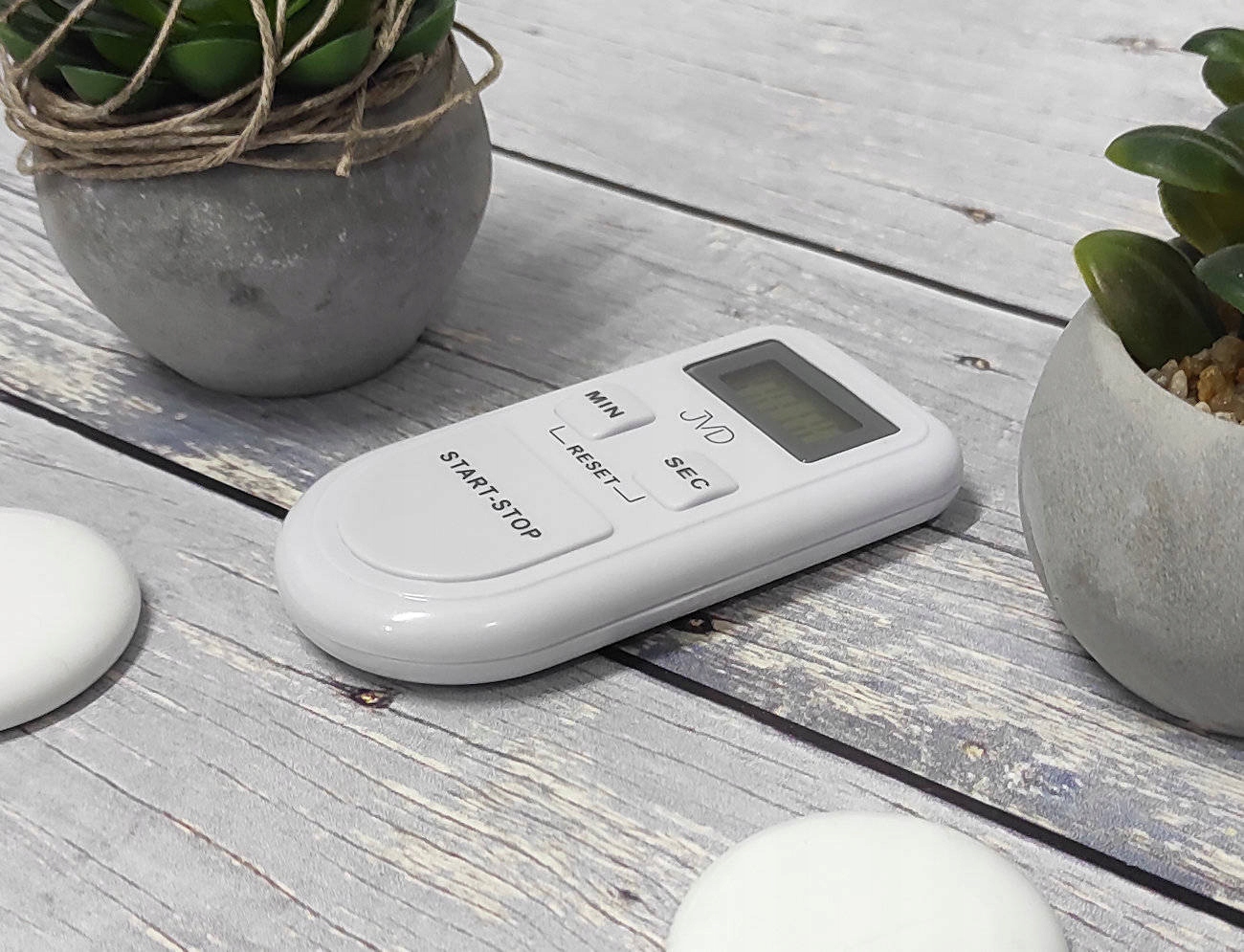 MAŁY BIAŁY MINUTNIK STOPER JVD DM280 MAGNES Marka inna