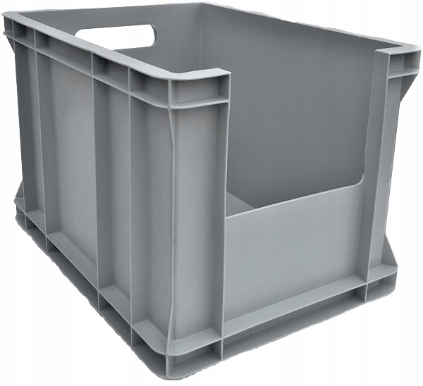 POJEMNIK Z OKNEM INSPEKCYJNYM 400x300x320 SZARY