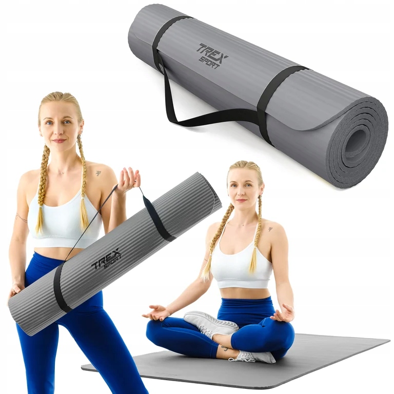 Duża mata 190x80cm do ćwiczeń jogi pilatesu fitness karimata nbr Trex Sport