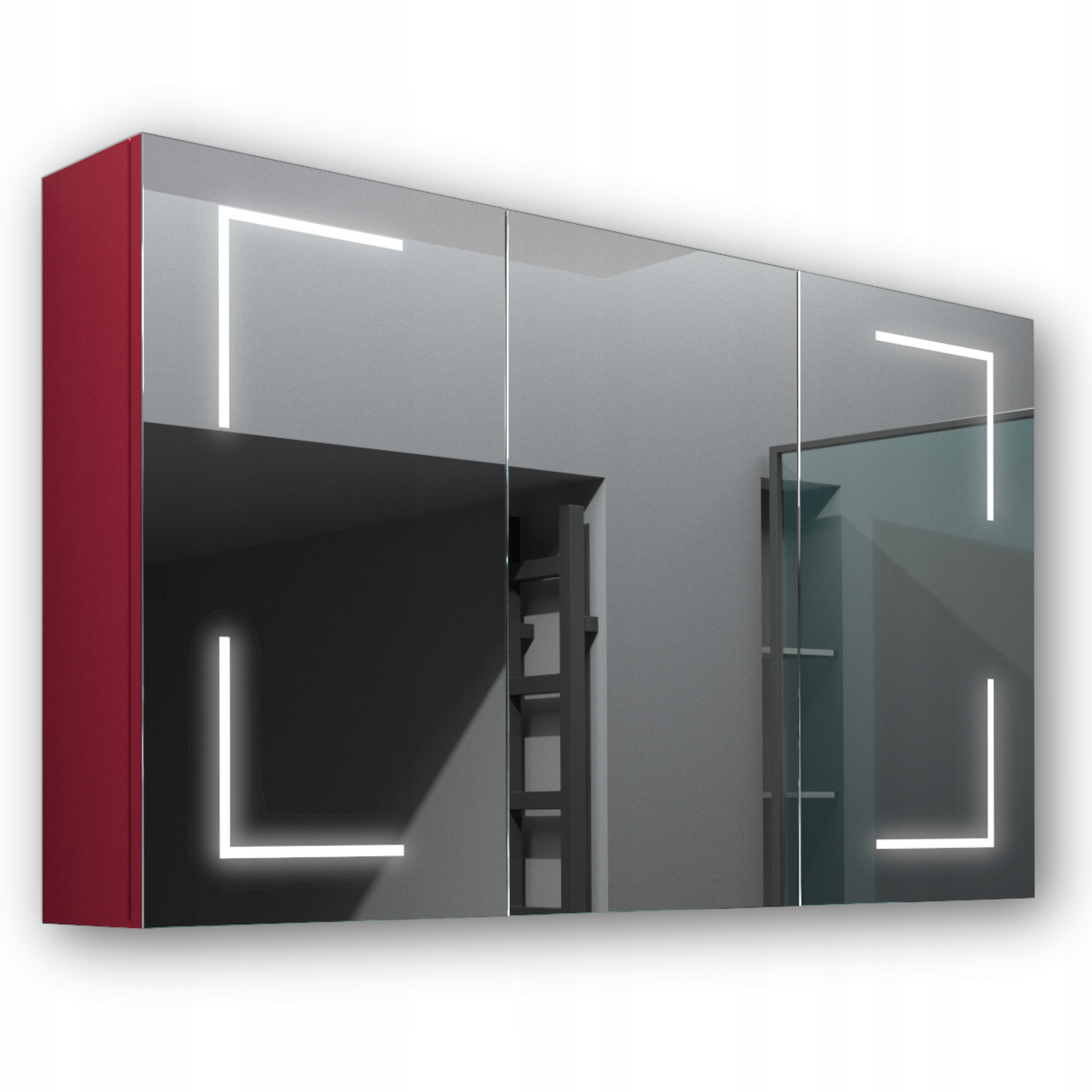 Drevená skrinka 120x70 Led zrkadlo Jupiter Malina