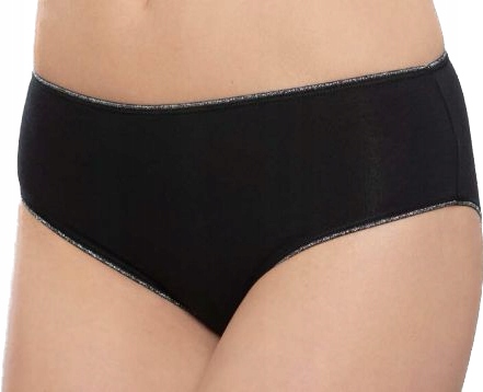WADIMA 100246 majtki klasyczne BAWEŁNA GUMKA Z POŁYSKIEM CZARNE L