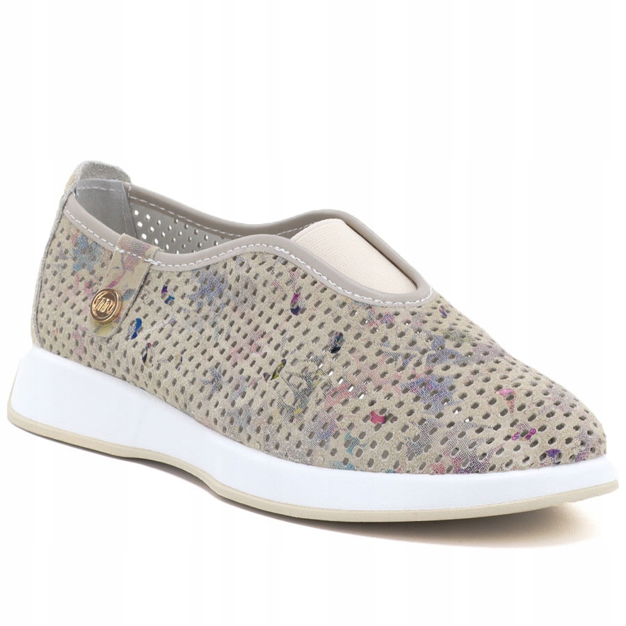 Dámské kožené polobotky ažurové béžové Jezzi 26PB32-60 36