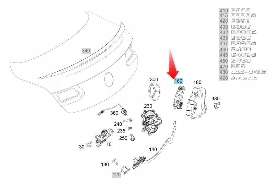Zámek Přítahu Klapky Mercedes Oe A0999067105