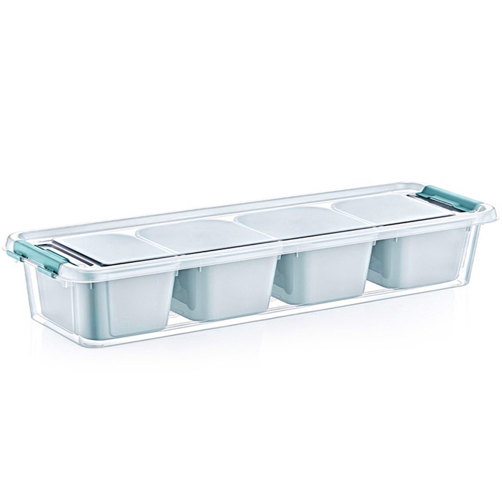 

Pojemnik Prostokątny Z 4 Wkładami Organizer 2,5L