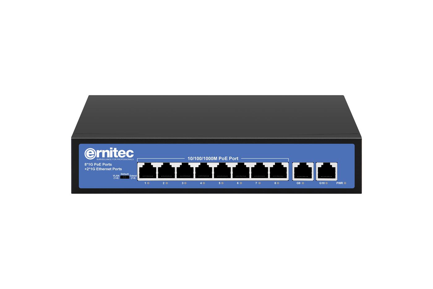 Ernitec Inteligentní neřízený 8portový PoE switch
