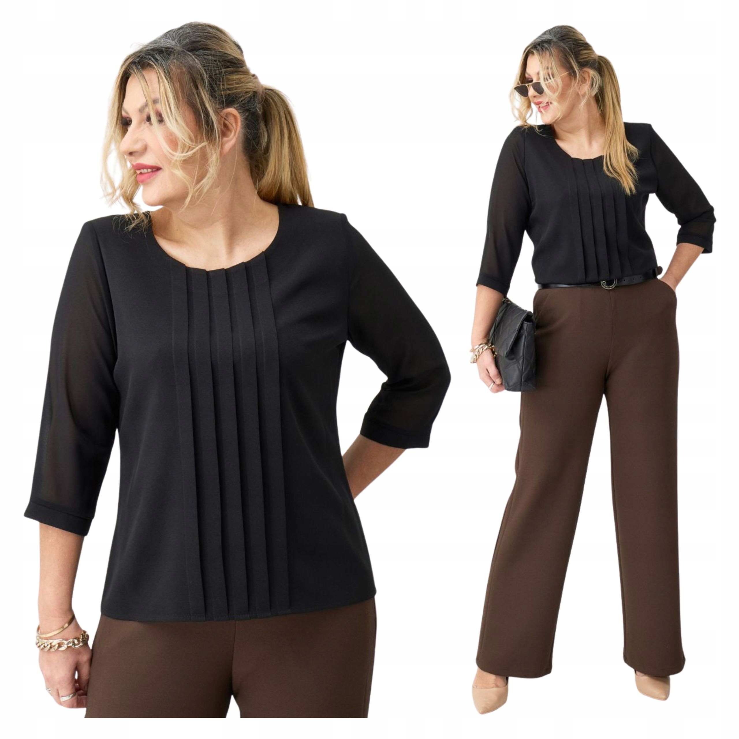 Bluzka damska wizytowa Polski Producent duże rozmiary koszulowa