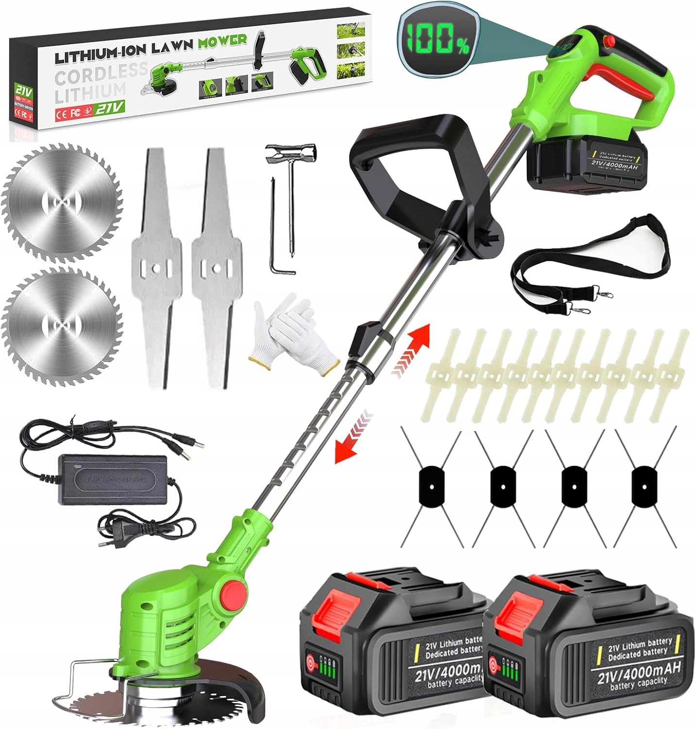 Aku Vyžínač 4v1 21 V – sada s 2 akumulátory 4.0 Ah