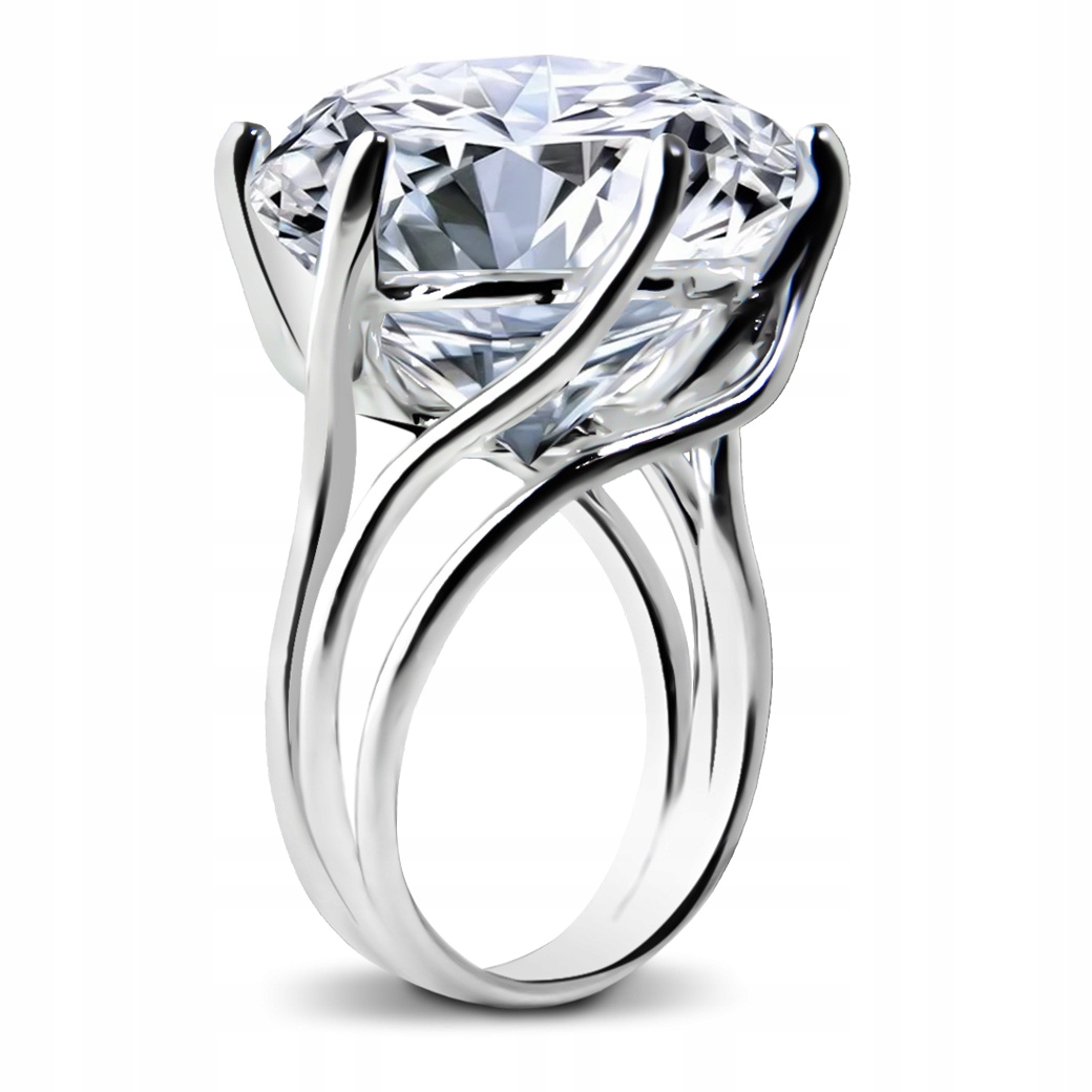 Úžasný Velký Zirkon Prstýnek 18MM, Proplátání 925