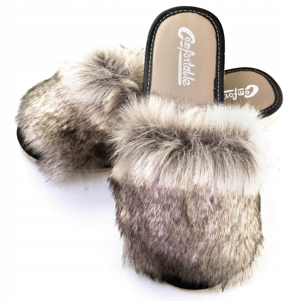 

Pantofle Klapki Ciepłe Z Futerkiem 39