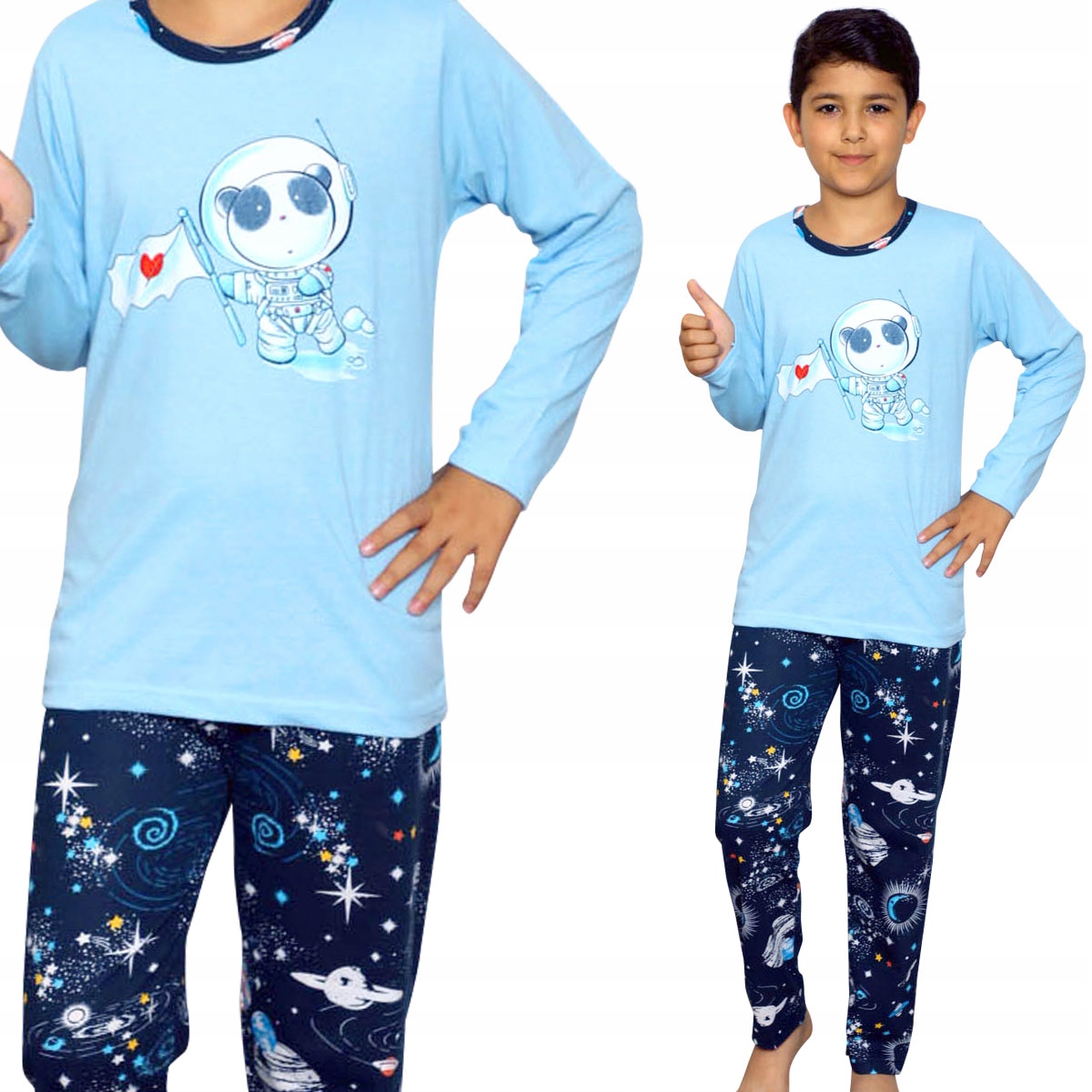 

Bawełniana Chłopięca Dziecięca Piżama Długi Rękaw