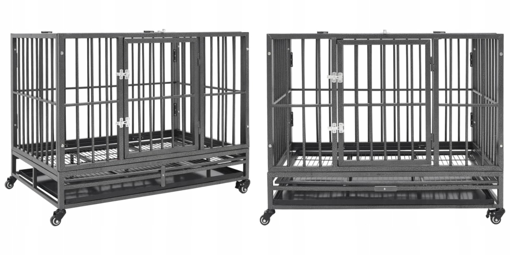 Levně 92x62x76 cm, Klec pro psa, s kolečky, ocelová