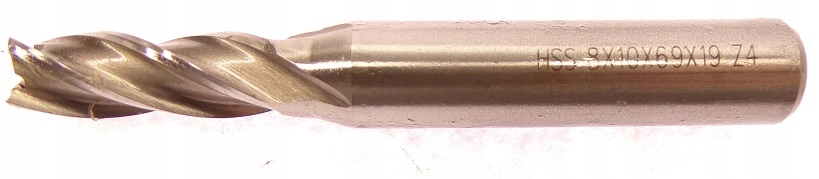 FREZ NFPa 8MM FI8 HSS 4 PIÓRA 8x10x19x69 Twardość (HRC) 45