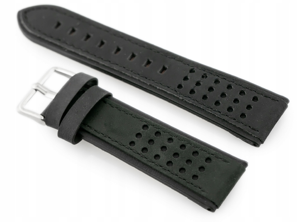 

Pasek skórzany do zegarka W80 czarny 22mm