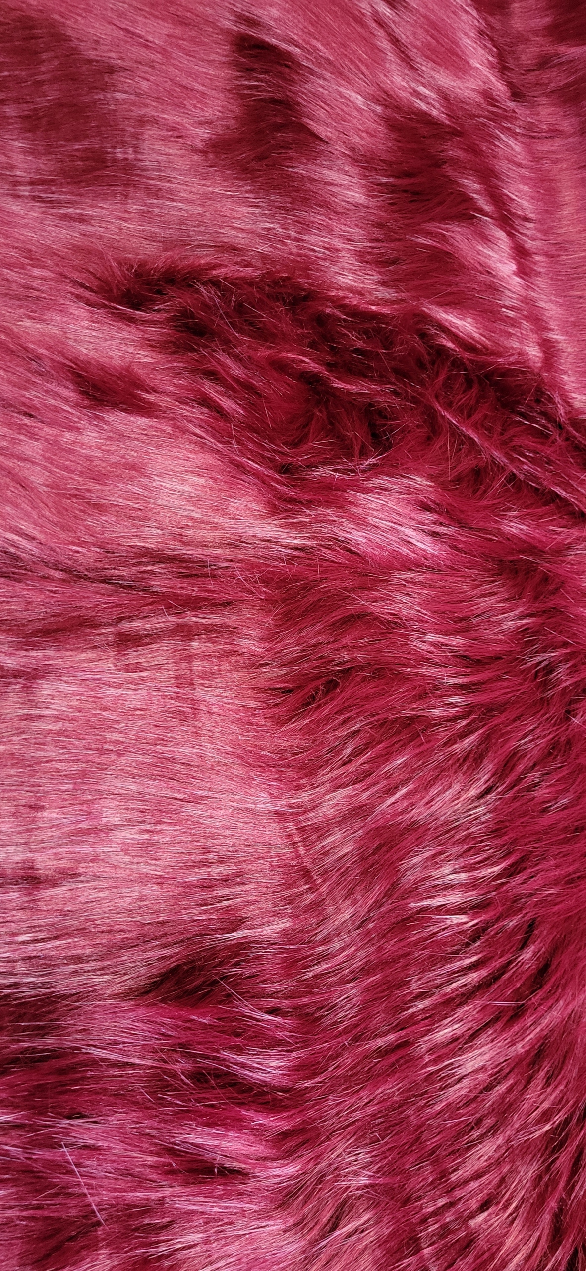 vínová umělá kožešina s dlouhým vlasem