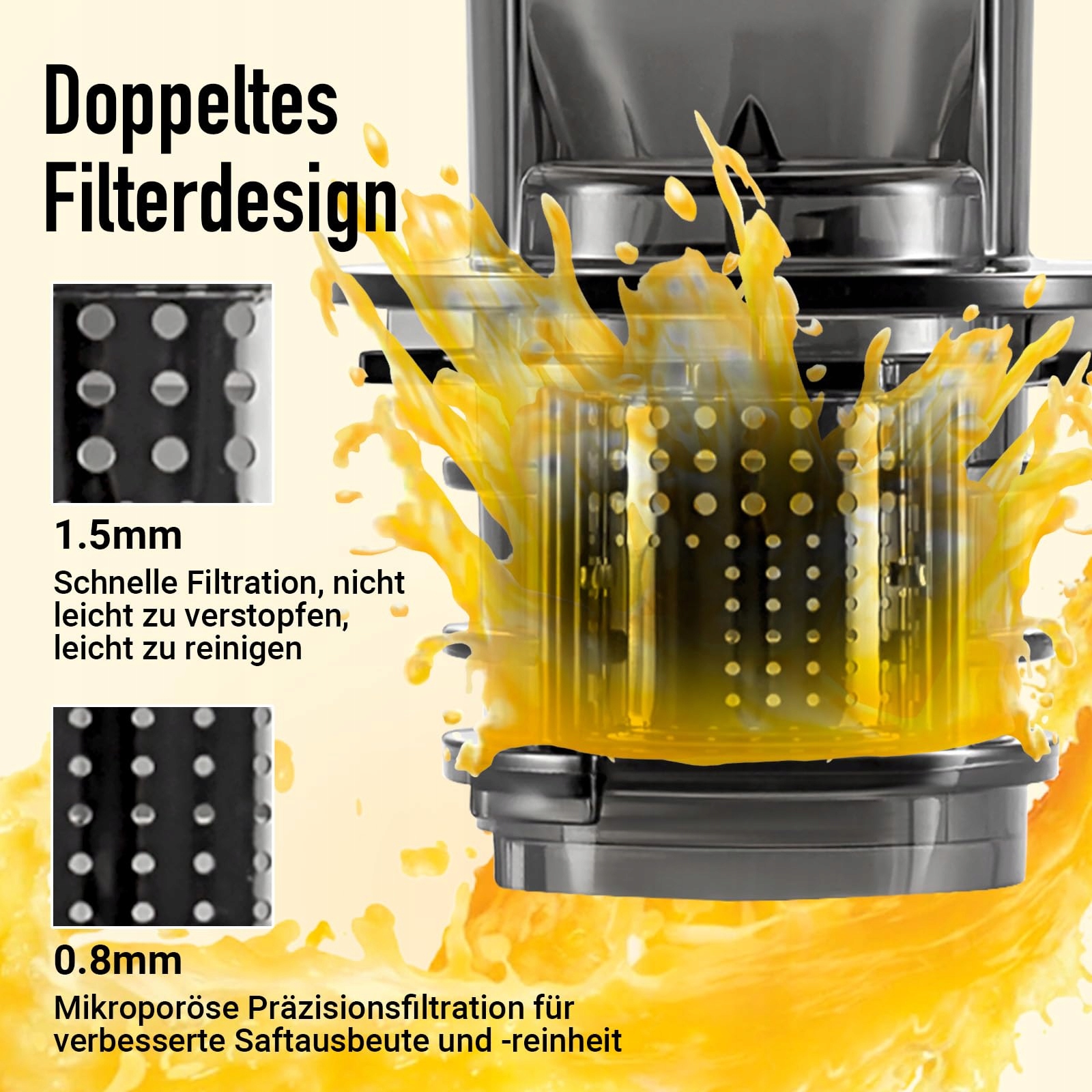 VENTRAY Ginnie Wolnoobrotowa Wyciskarka 60 Umin 45mm BPA Free 100W Zielona — miniatura 2