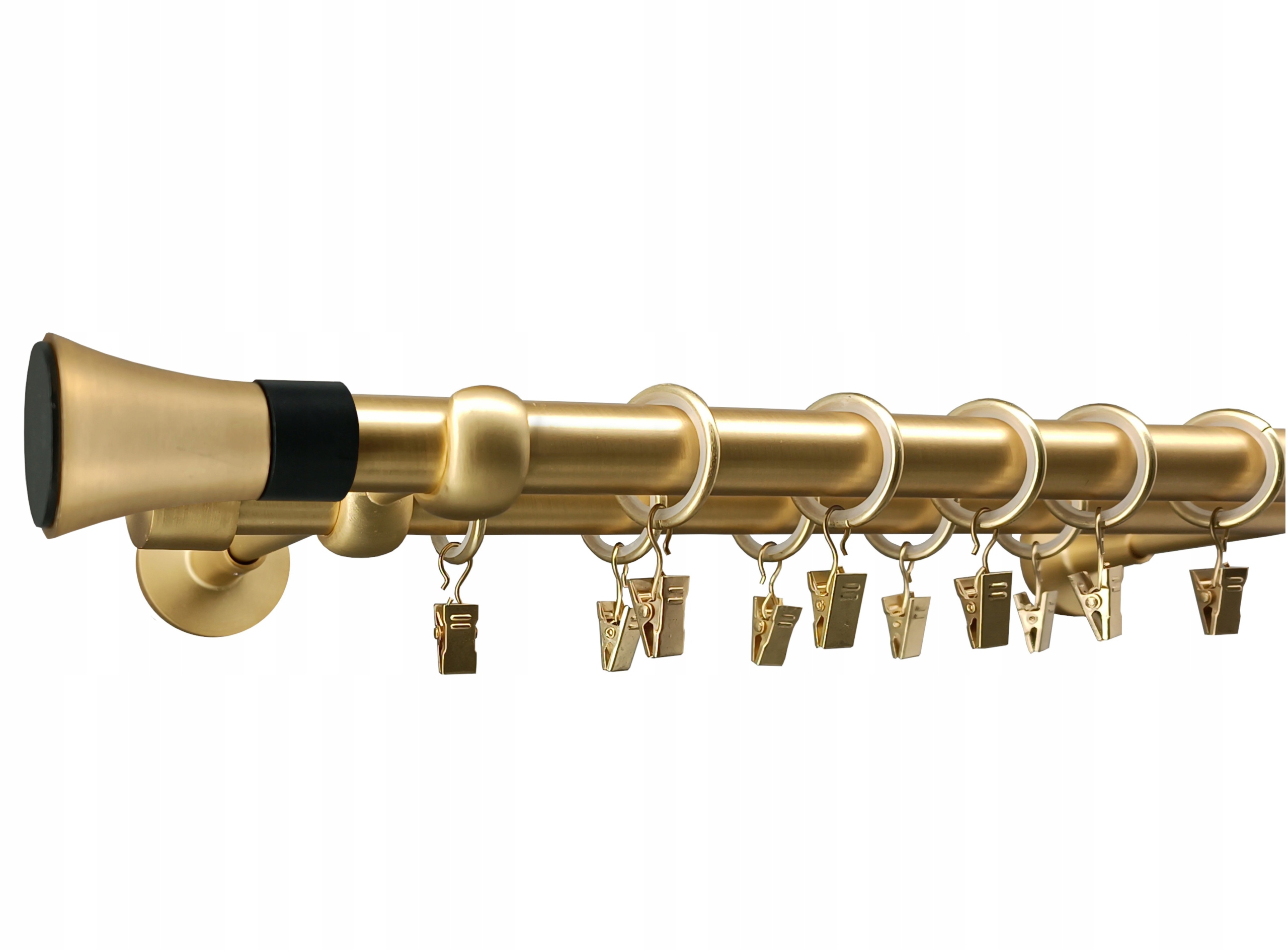 garnýž dvojitá 19+19 mm Zlato Mat 120 cm Trapéz