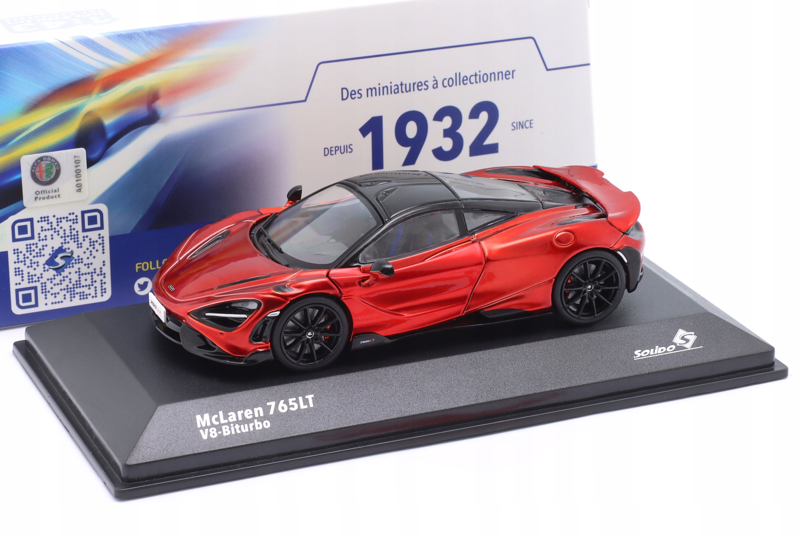 Solido Mclaren 765LT V8-BITURBO 2020 Volcano Red 1:43