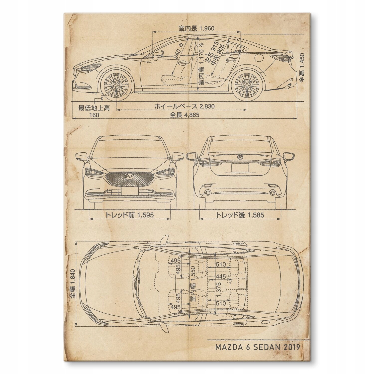 Kovový plakát Mazda 6 Sedan Retro Szyld Plech 30 x 42 cm Dárek