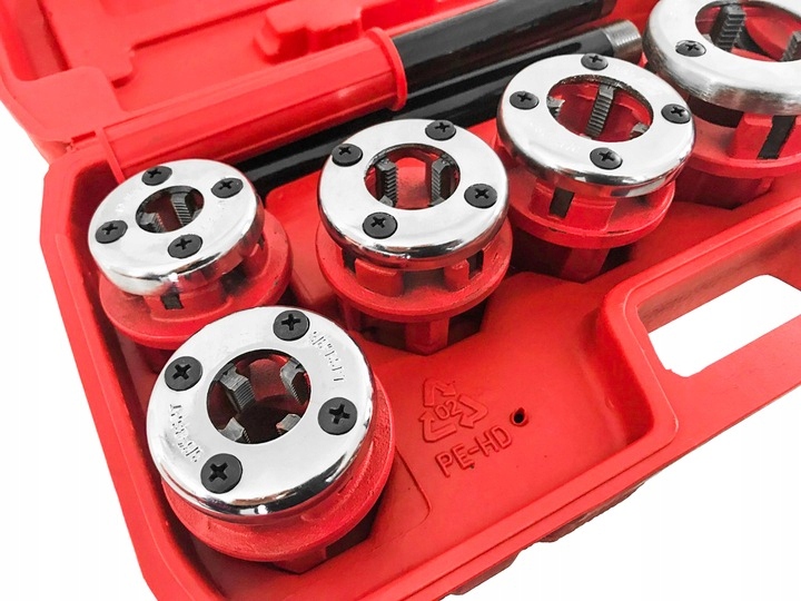 GWINTOWNICA RĘCZNA DO NACINANIA GWINTÓW RUR Z GRZECHOTKĄ NARZYNKAMI 6 SZT Marka Verke