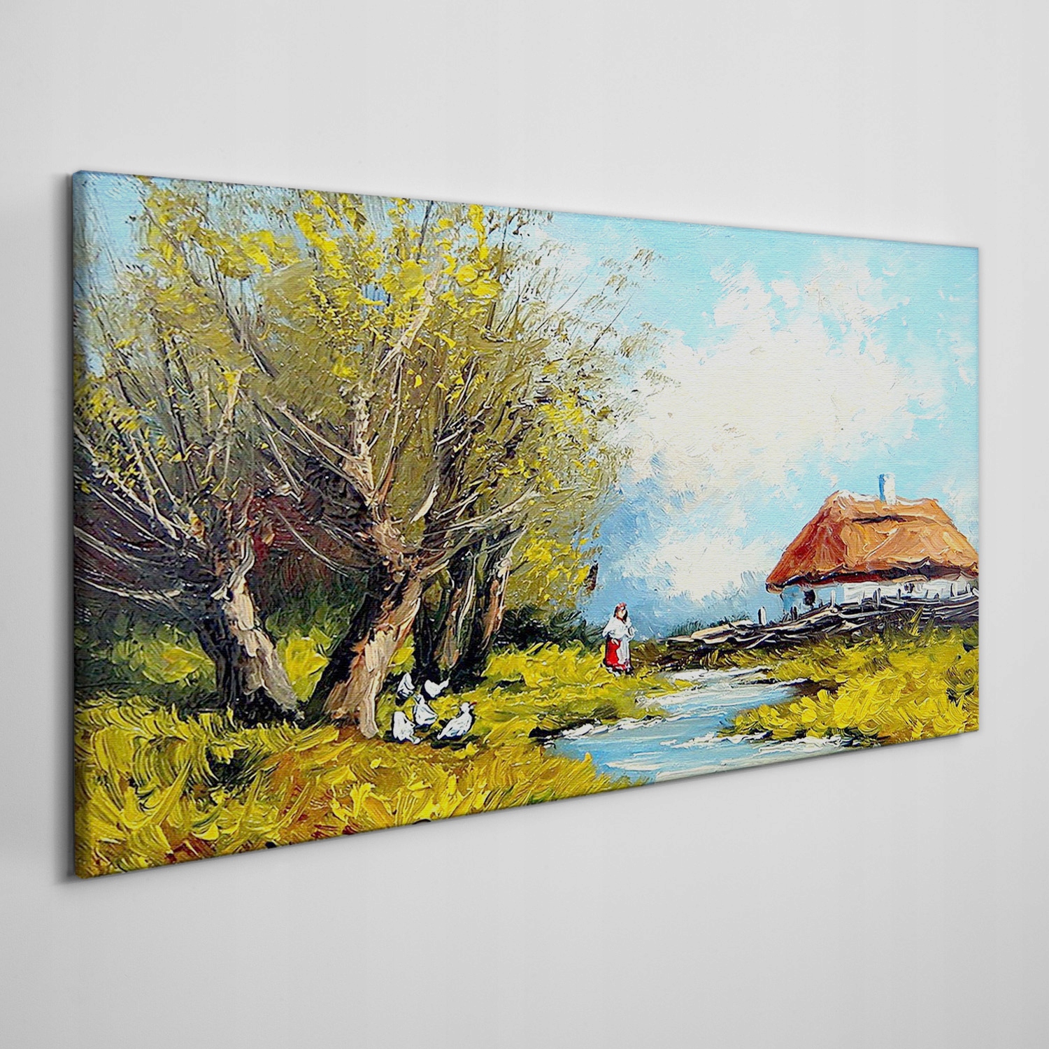 

Obraz na ramie płótno Wieś drzewa chmury 120x60 cm