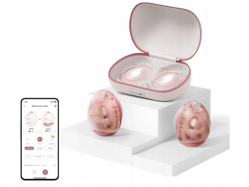 Laktator MOMCOZY Air 1 Podwójny Różowy