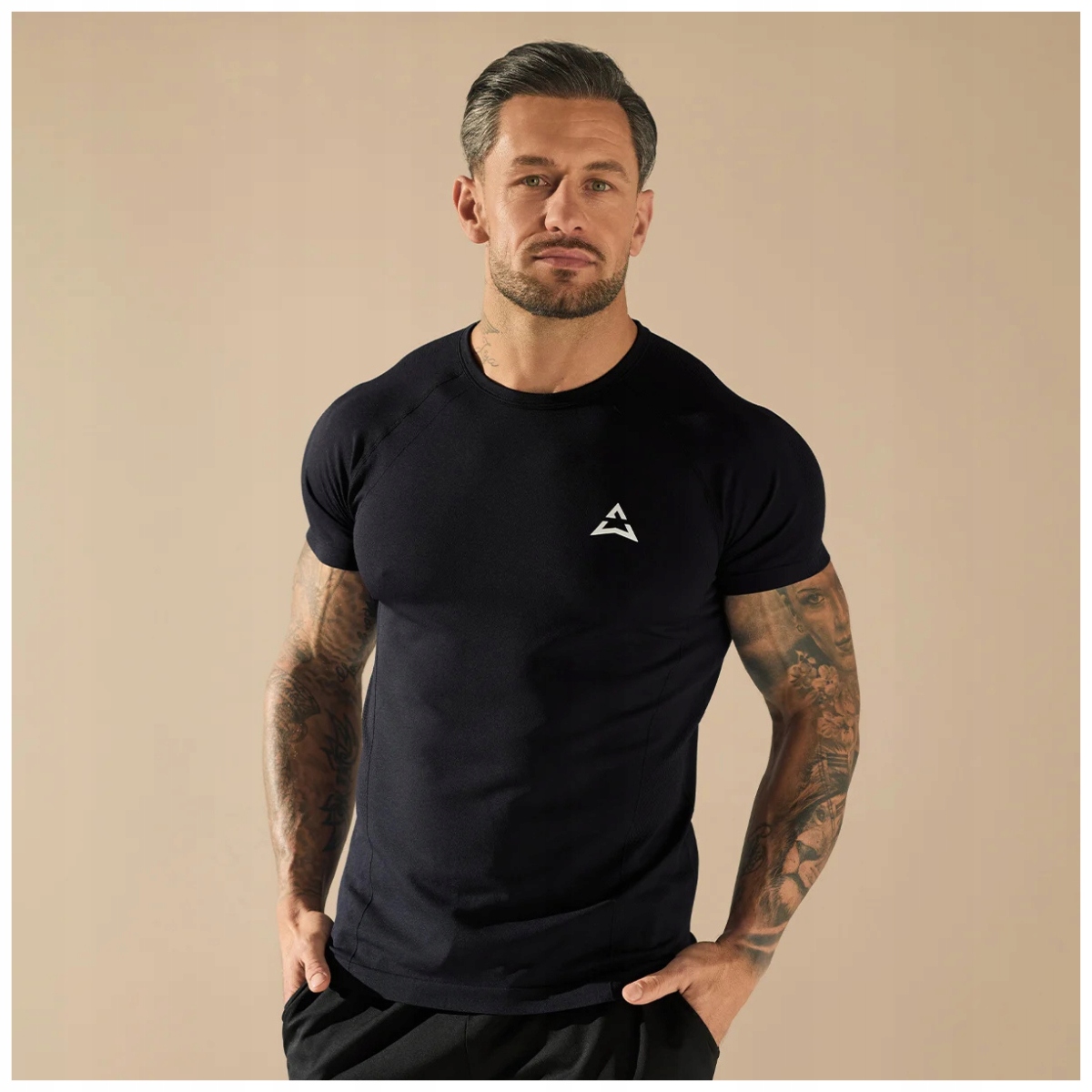 Allwear T-shirt Basic Black XXL Koszulka Męska Treningowa Krótki Rękaw