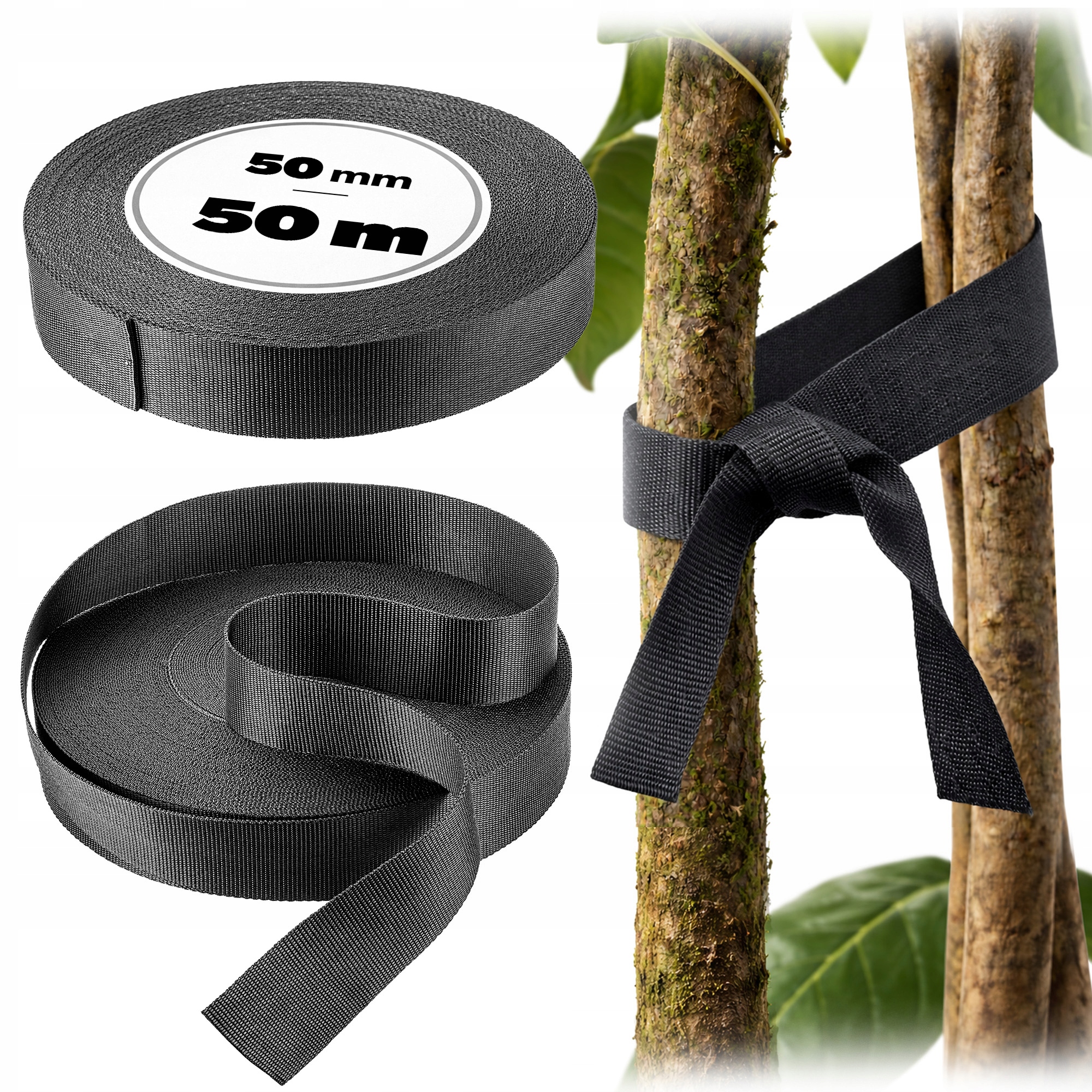 TAŚMA OGRODOWA DO PODWIĄZYWANIA ROŚLIN 50mm/50m DRZEW KRZEWÓW DRZEWEK MOCNA