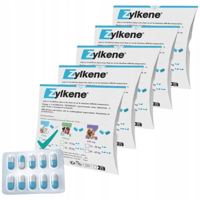 Vetoquinol Zylkene 75mg Na stres lęk pies kot 5x 10 kapsułek