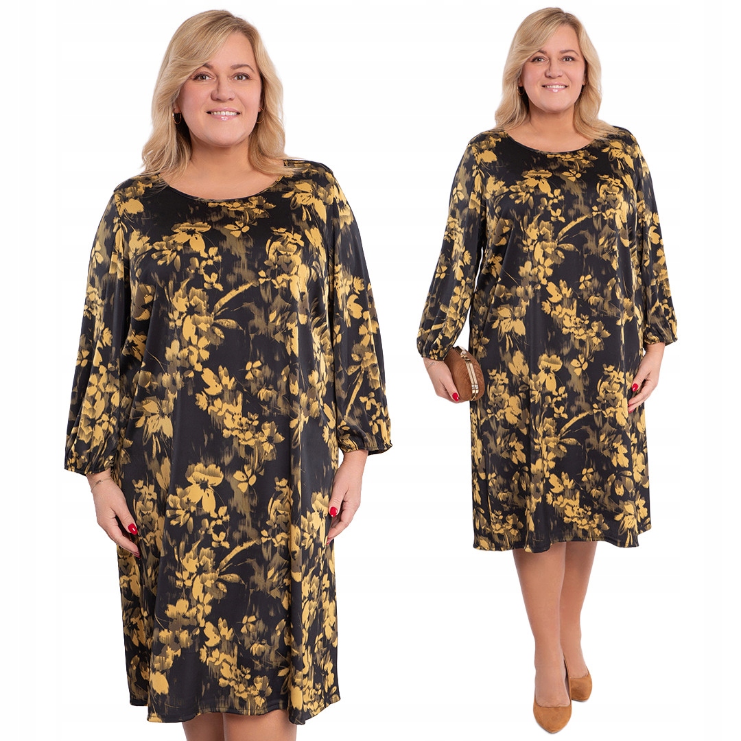 Černá šaty s žlutými květy 60