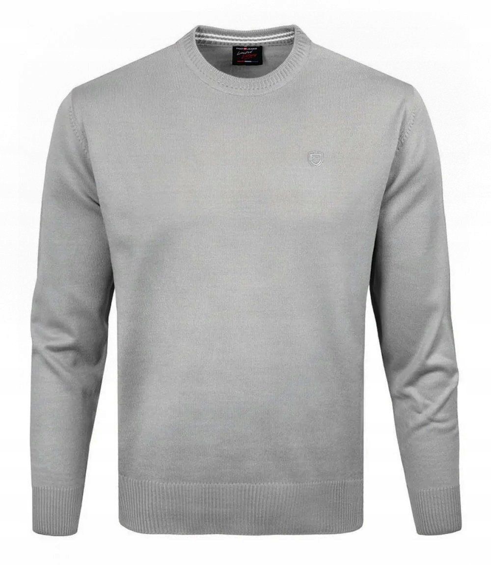 Vlněný svetr, Kulatý výstřih (U-Neck) – Pako Jeans – popelavý – XL