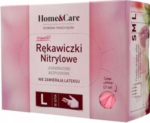 

Rękawice Home&Care różowe 50 sztuk L