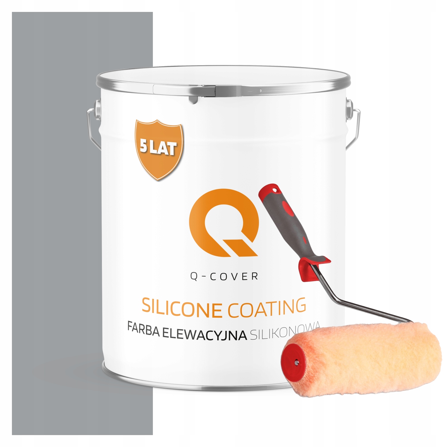 Vonkajšia fasádna silikónová farba na omietku 5L, šedá modrá valček