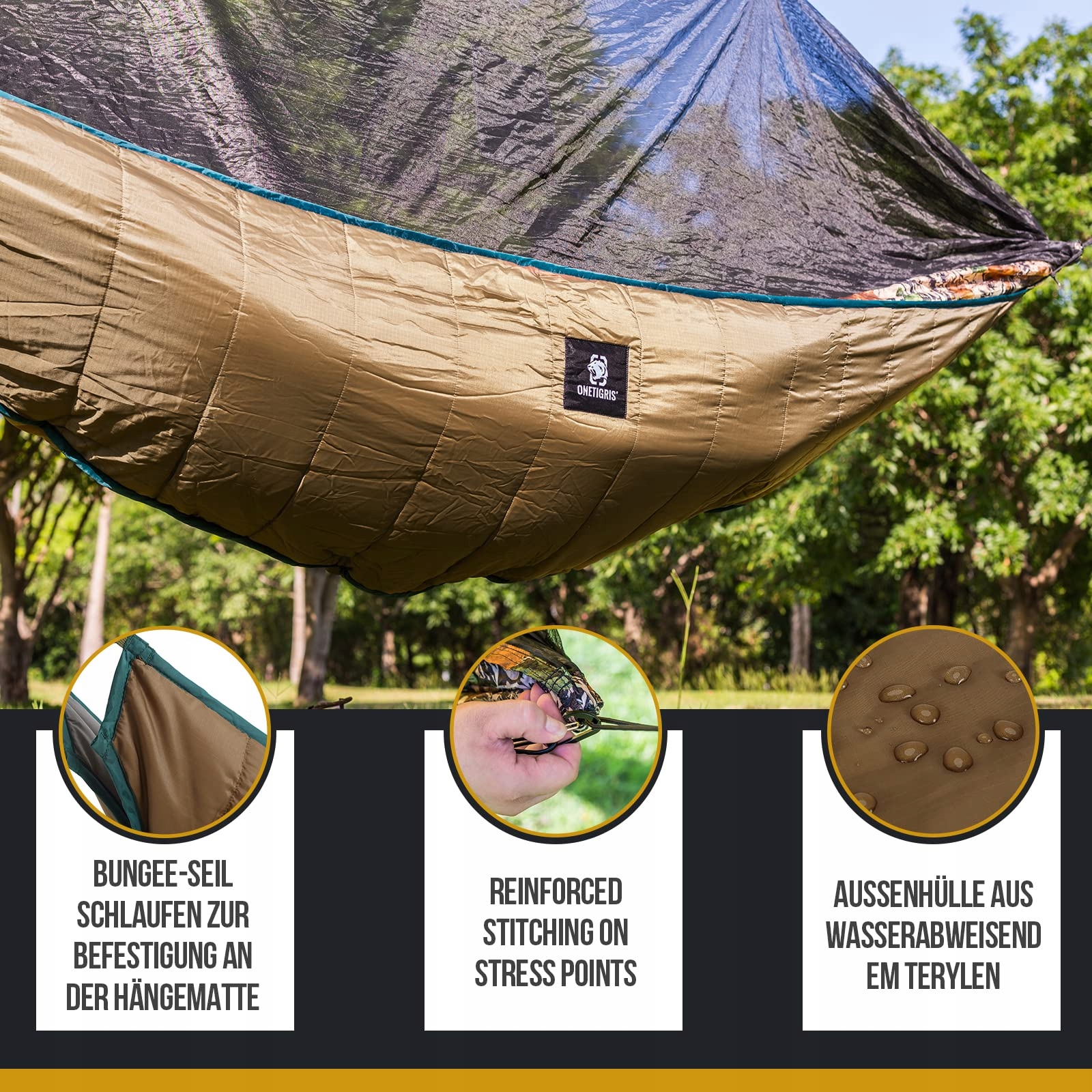 ONETIGRIS Hideout Mata Podwieszana Ocieplacz Do Hamaka Ultralekka Outdoor — miniatura 2