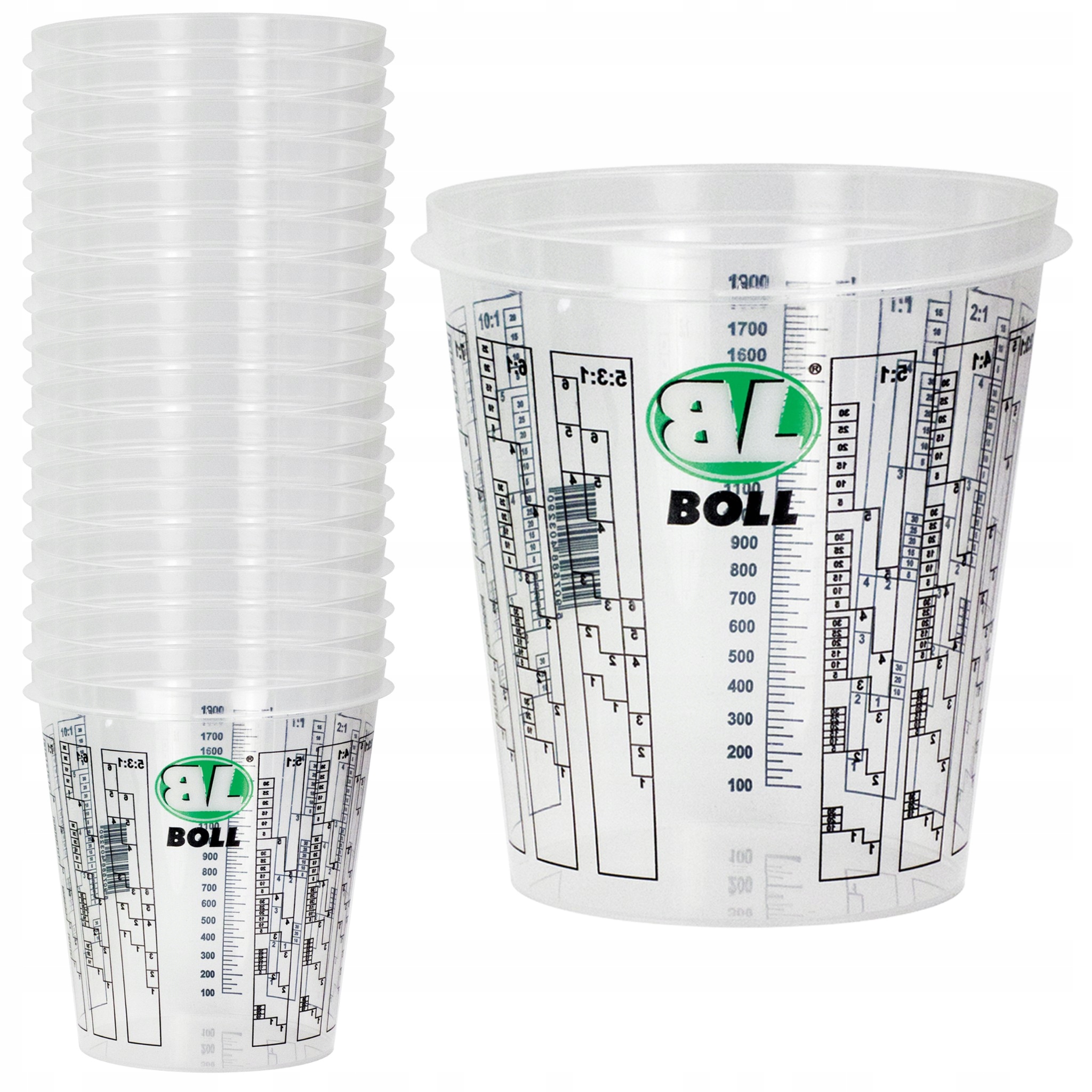 50x Kubek pojemnik do mieszania farb lakieru 2240 ml z podziałką miarką