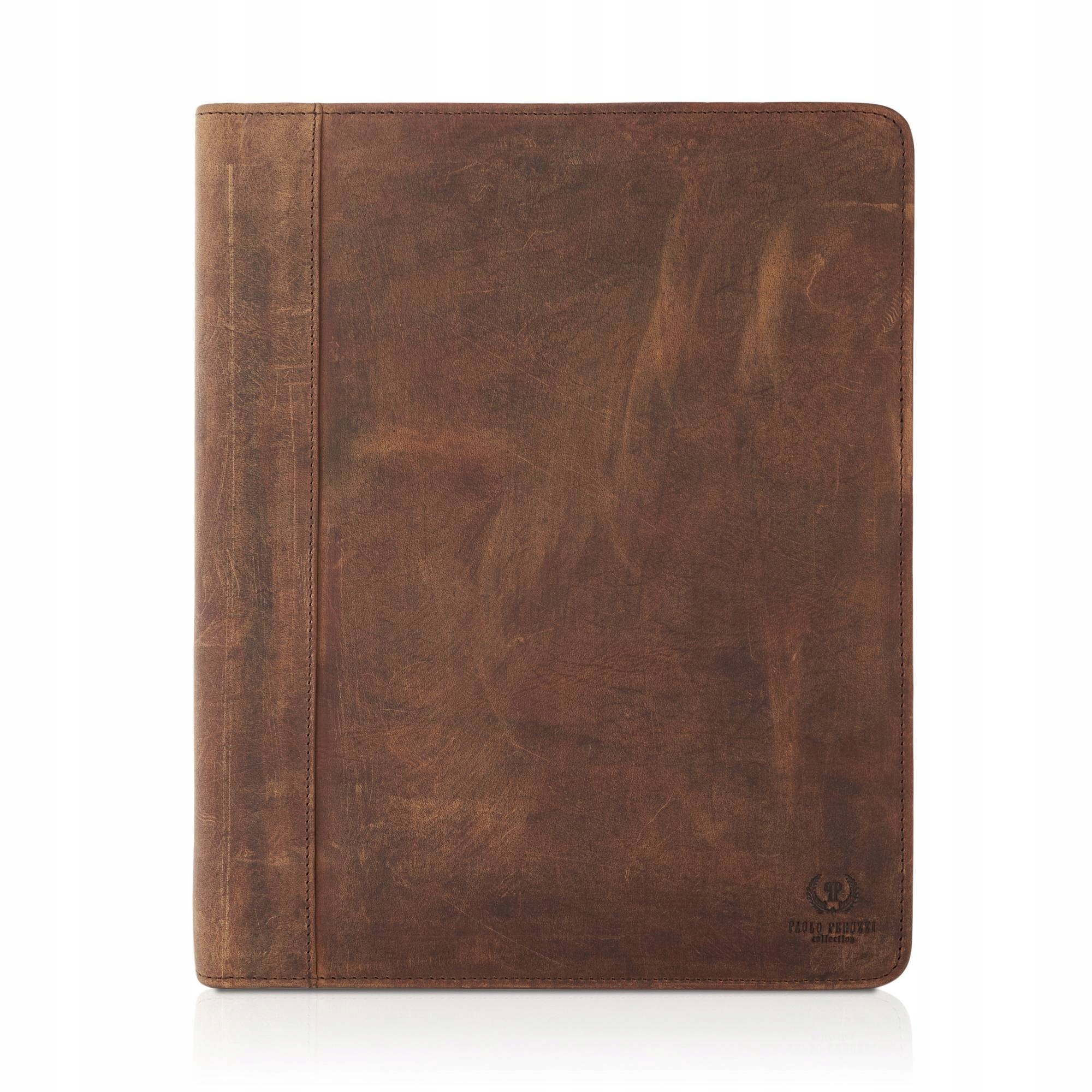 Biwuar z přírodní kůže, kožená retro aktovka na dokumenty Paolo Peruzzi