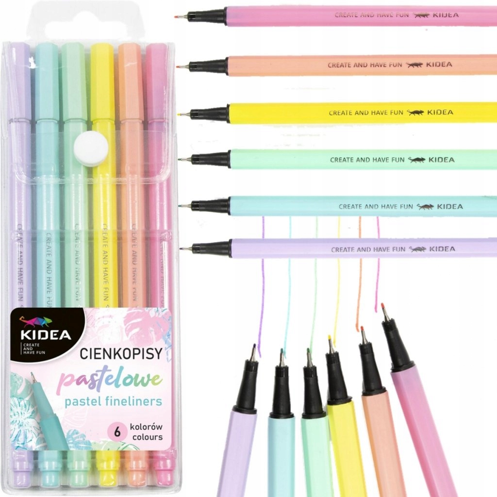 

Cienkopisy Pastelove Zestaw W Etui Kidea