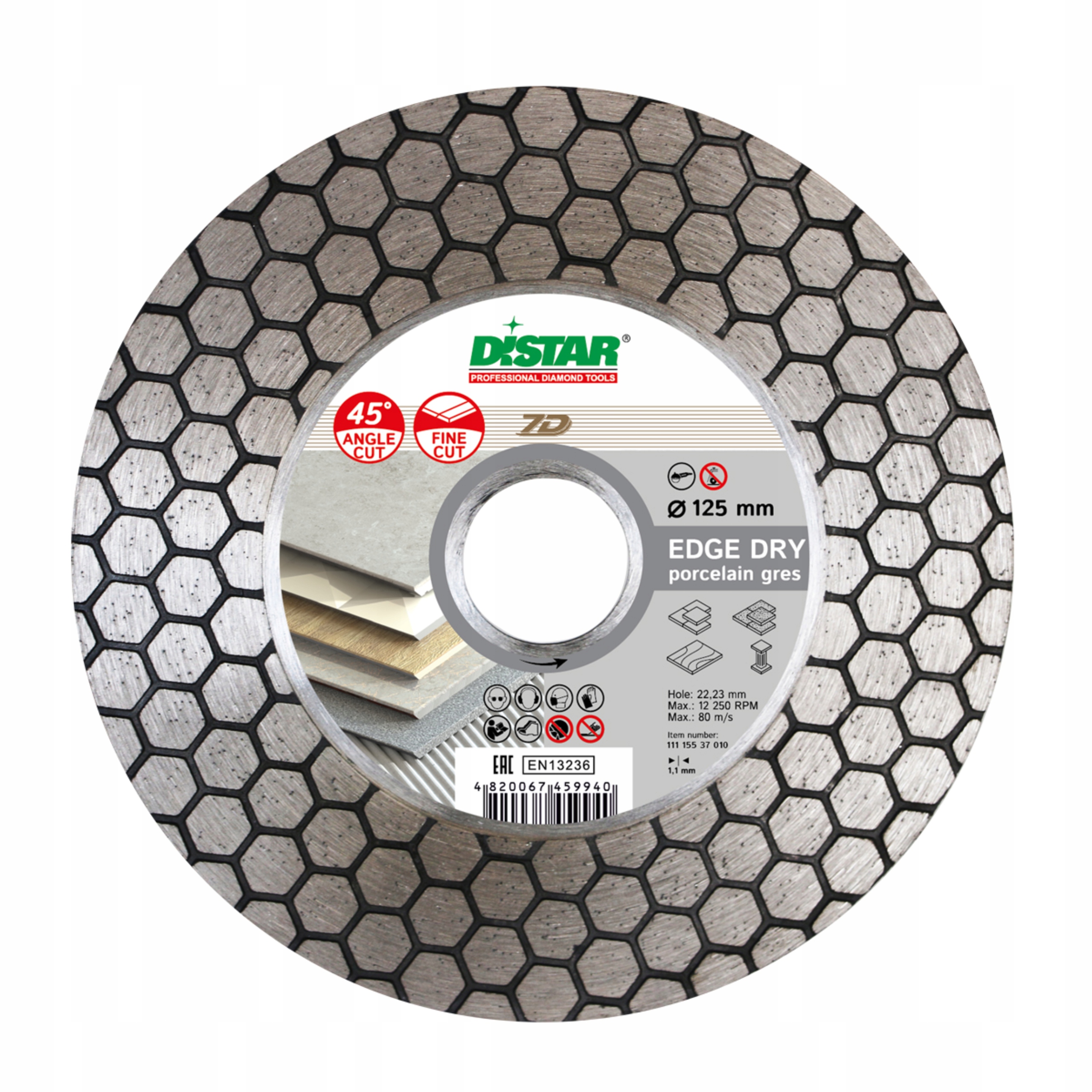 

Distar Edge Dry 125 Tarcza do cięcia pod kątem 45