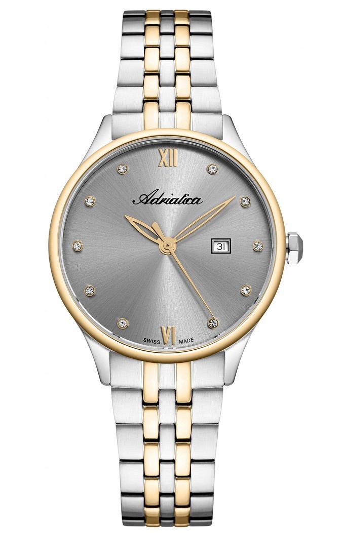 Nové Originální dámské hodinky Adriatica A3547.2187Q stříbrné zirkony